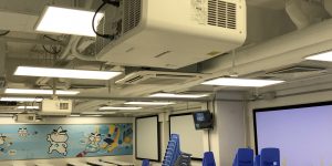 The advanced projector and audio system help students learn more efficiently.