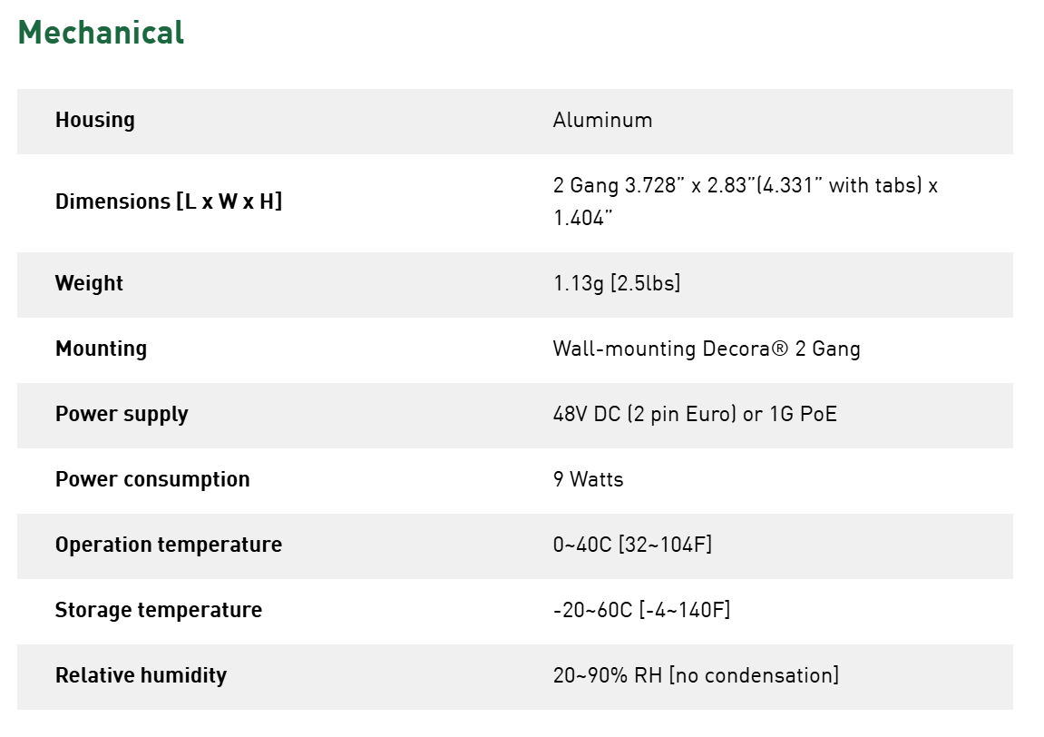 Aurora-VLX-TCW2H-C_Specifications_Mechanical