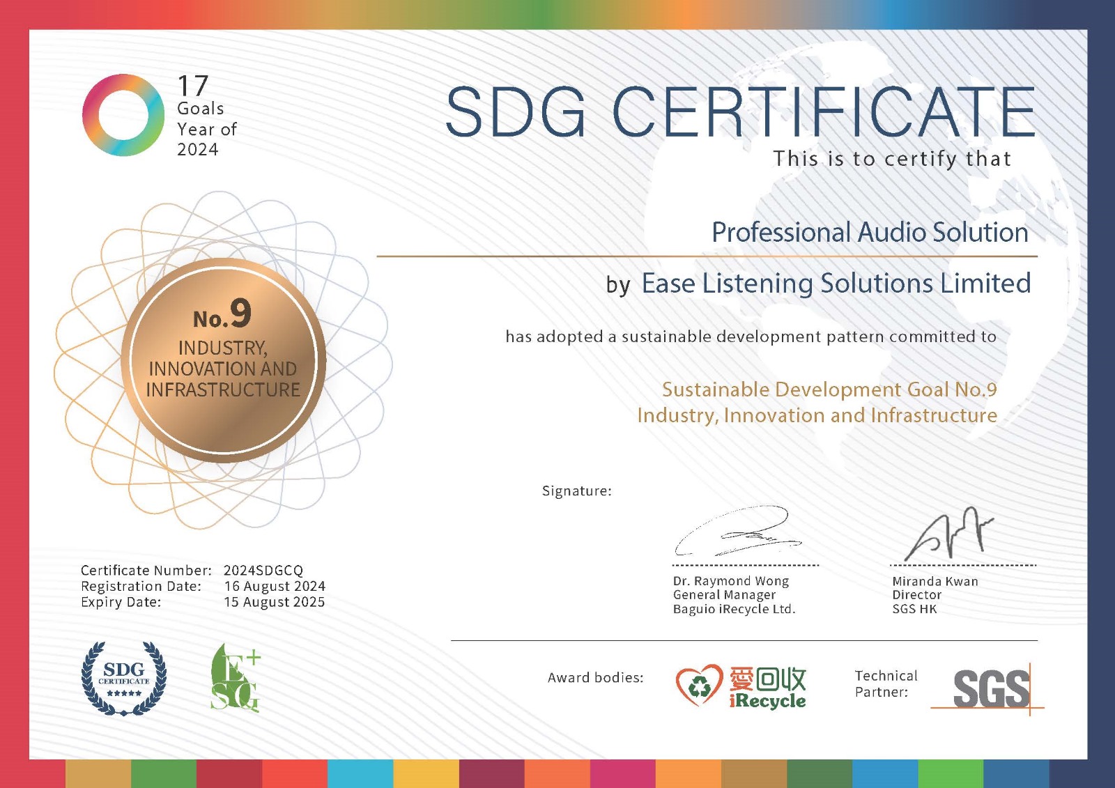 SDG CERTIFICATE